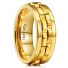 King Will Mens Gold Gear Spinner Rings Stainless Steel Fidgets Two Gold Gear Fidget Ring High Polish Anxiety Ring For Men Women Wedding Band 9.5 view 1