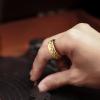 King Will Mens Gold Gear Spinner Rings Stainless Steel Fidgets Two Gold Gear Fidget Ring High Polish Anxiety Ring For Men Women Wedding Band 9.5 view 4