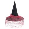American Trends Halloween Witch Hat for Women Steeple Lace Witch Hat Party Supplies Halloween Costume Accessories Wine Red One Size view 2