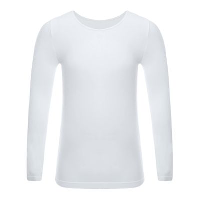 TTAO Thermal Tops for Girls Underwear Long Sleeve Undershirt Baselayer Warm Shirt for Yoga Dance Workout Type A White 7-10 Years