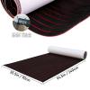 Boat Decking EVA Foam Flooring Sheet, Faux Teak Marine Mat Boat Yacht Carpet, Kayak RV Swimming Pool Non-Slip Flooring Mat, Black with Red Stripes, 6mm Wear-Resistant & Self-Adhesive Pad 95" x 35" view 2