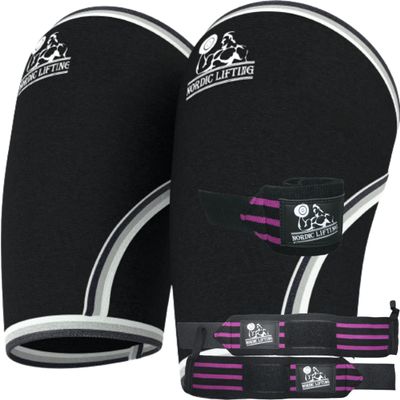 Nordic Lifting Elbow Sleeves Medium Bundle with Wrist Wraps 1p - Purple