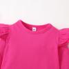 Magic Park 12M-14Y Baby Girl Blouse Toddler Short Long Ruffle T-Shirts Kids Girl Solid Color Tee Casual Tops for Girls (0032Q_Dark Pink, 3-4 Years) view 4
