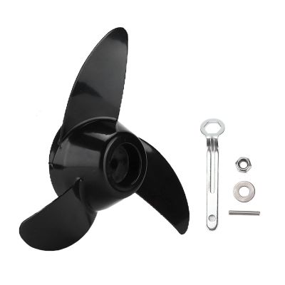 9.6in 3-Blade Marine Propeller Kit Plastic Outboard Propeller Boat Engine Propeller Electric Thruster Trolling Motor Parts for 50lb/60lb/68lb/88lb Outboard,for 12V/24V Motor