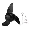 9.6in 3-Blade Marine Propeller Kit Plastic Outboard Propeller Boat Engine Propeller Electric Thruster Trolling Motor Parts for 50lb/60lb/68lb/88lb Outboard,for 12V/24V Motor view 1