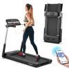 Goplus 2.25HP Folding Treadmill, Compact Superfit Treadmill with LED Display and APP Control, Portable Walking Jogging Running Machine for Home Apartment Office Black view 1