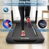 Goplus 2.25HP Folding Treadmill, Compact Superfit Treadmill with LED Display and APP Control, Portable Walking Jogging Running Machine for Home Apartment Office Black view 2