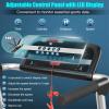 Goplus 2.25HP Folding Treadmill, Compact Superfit Treadmill with LED Display and APP Control, Portable Walking Jogging Running Machine for Home Apartment Office Black view 3