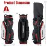 GYMAX Golf Bag, 14 Way Divider Golf Cart Bag with Rain Hood & Cooler Bag, Waterproof Golf Club Bag for Men & Women, Portable Lightweight Golf Bag (Black) view 3