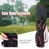 GYMAX Golf Bag, 14 Way Divider Golf Cart Bag with Rain Hood & Cooler Bag, Waterproof Golf Club Bag for Men & Women, Portable Lightweight Golf Bag (Black) view 4