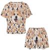 Artsadd Custom Short Pajamas Set With Photo, Women Personalized Lounge Set, Funny Face Printed Sleepwear, Soft Tracksuit Gift(Multiple Faces 03,4XL) view 3