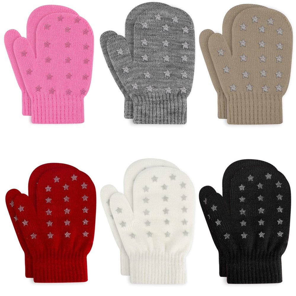 ONESING 5 Pair Toddler Mittens Black Mittens Toddler Gloves Warm Newborn Mittens Winter Gloves for Girls Boys