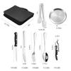 A  HOUSEWARE Camping Silverware Silver Picnic Plates and Utensils Set for 4 Portable Tableware Stainless Steel Dinnerware 20 Pieces With Organizer Bag Reusable Durable view 4