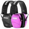 PROHEAR 016 Shooting Ear Protection Earmuffs 2 Pack, NRR 26dB for Gun Range, Hunting -Black and Pink view 1