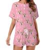 Artsadd Custom Short Pajamas Set With Photo, Women Personalized Lounge Set, Funny Face Printed Sleepwear, Soft Tracksuit Gift(Paw-Pink,XXL) view 1