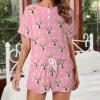 Artsadd Custom Short Pajamas Set With Photo, Women Personalized Lounge Set, Funny Face Printed Sleepwear, Soft Tracksuit Gift(Paw-Pink,XXL) view 2