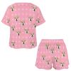 Artsadd Custom Short Pajamas Set With Photo, Women Personalized Lounge Set, Funny Face Printed Sleepwear, Soft Tracksuit Gift(Paw-Pink,XXL) view 4