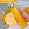 Sursip 24oz Glass Water Bottle Set of 10, Leak Proof Clear glass juice bottle for juicing, Reusable Drinking Bottles with Stainless Steel Lid, Beverage Storage Containers for Refrigerator-BPA Free view 2
