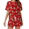 Artsadd Custom Short Pajamas Set With Photo, Women Personalized Lounge Set, Funny Face Printed Sleepwear, Soft Tracksuit Gift(Heart to Heart,M) view 1