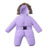 Baby Girl Winter Snowsuit Zipper Long Sleeve Cute Baby Snowsuit Winter Coat Romper 0-24 Months (Purple, 0-3 Months) view 2