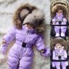 Baby Girl Winter Snowsuit Zipper Long Sleeve Cute Baby Snowsuit Winter Coat Romper 0-24 Months (Purple, 0-3 Months) view 4