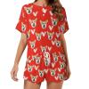 Artsadd Custom Short Pajamas Set With Photo, Women Personalized Lounge Set, Funny Face Printed Sleepwear, Soft Tracksuit Gift(Heart-Red,XXL) view 1