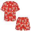 Artsadd Custom Short Pajamas Set With Photo, Women Personalized Lounge Set, Funny Face Printed Sleepwear, Soft Tracksuit Gift(Heart-Red,XXL) view 4