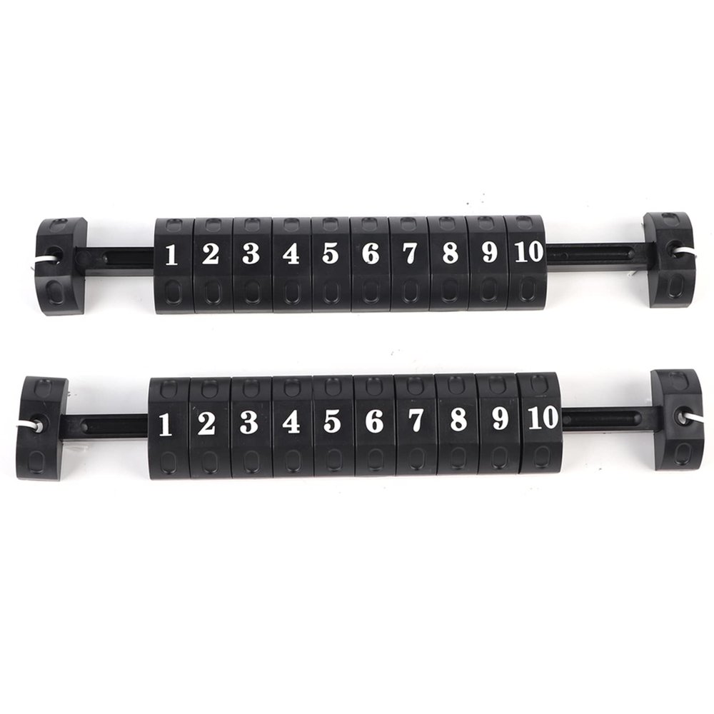 Foosball Score Counter 2-Pack, Air Hockey Indicator with Blue Red Black Counters for Standard Tables - Portable Black Foosball Table Game Accessory
