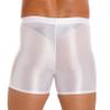 Shinsto Men's Oil Shiny Underwear Breathable Boxer Briefs Mid Rise Candy Color Swim Trunks White Large view 4
