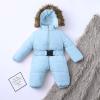 Baby Girl Winter Snowsuit Zipper Long Sleeve Cute Baby Snowsuit Winter Coat Romper 0-24 Months (Sky Blue, 0-3 Months) view 4