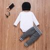 Hopiumy Newborn Baby Boy Girl Clothes Hello World Print Long Sleeve Romper+Long Pants+Hat 3Pcs Outfits Set (Black B,18-24 Months) view 4