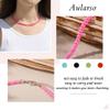 Aularso Boho Beaded Choker Necklace Colorful Short Necklaces Chain Seed Bead Necklace Summer Necklaces Jewelry for Women (Pink) view 3
