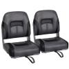 Leader Accessories A Pair of Elite Low/High Back Folding Fishing Boat Seat (2 Seats) (Black/Charcoal) view 1