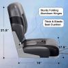 Leader Accessories A Pair of Elite Low/High Back Folding Fishing Boat Seat (2 Seats) (Black/Charcoal) view 3