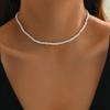 Aularso Boho Beaded Choker Necklace Colorful Short Necklaces Chain Seed Bead Necklace Summer Necklaces Jewelry for Women (White) view 2
