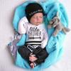 Hopiumy Newborn Baby Boy Girl Clothes Hello World Print Long Sleeve Romper+Long Pants+Hat 3Pcs Outfits Set (Black C,12-18 Months) view 2