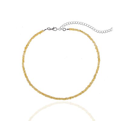 Aularso Boho Beaded Choker Necklace Colorful Short Necklaces Chain Seed Bead Necklace Summer Necklaces Jewelry for Women (Gold)