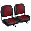 Leader Accessories A Pair of Low Back Folding Fishing Boat Seat (2 Seats) (Black/Red) view 1
