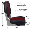 Leader Accessories A Pair of Low Back Folding Fishing Boat Seat (2 Seats) (Black/Red) view 3