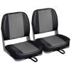 Leader Accessories A Pair of Low Back Folding Fishing Boat Seat (2 Seats) (Black/Charcoal) view 1