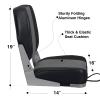 Leader Accessories A Pair of Low Back Folding Fishing Boat Seat (2 Seats) (Black/Charcoal) view 3