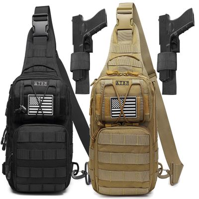 ATBP Tactical Sling Backpack Bag Pack for Men Military One Strap Shoulder Backpack Crossbody Bag With Holster 10 Liters