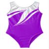 Jhaoyu Girls Shinny Sequin Sleeveless Gymnastics Leotards Floral Color Block Bodysuit Ballet Dance Skating Dancewear Purple A 14 Years view 3
