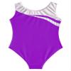 Jhaoyu Girls Shinny Sequin Sleeveless Gymnastics Leotards Floral Color Block Bodysuit Ballet Dance Skating Dancewear Purple A 14 Years view 4