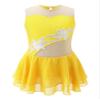 Jhaoyu Girls Figure Skating Dress Sleeveless Sequin Mesh Spliced Ballet Dance Stage Performance Competition Costume Yellow B 14 Years view 1