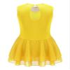 Jhaoyu Girls Figure Skating Dress Sleeveless Sequin Mesh Spliced Ballet Dance Stage Performance Competition Costume Yellow B 14 Years view 2