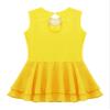 Jhaoyu Girls Figure Skating Dress Sleeveless Sequin Mesh Spliced Ballet Dance Stage Performance Competition Costume Yellow B 14 Years view 4