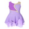 Jhaoyu Girls Figure Skating Dress Sleeveless Sequin Mesh Spliced Ballet Dance Stage Performance Competition Costume Purple A 12 Years view 1