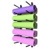 BIBOYA Yoga Mat Holder Yoga Mat Holder Wall Mount 6-Slot, Save Space Exercise Mat Organizer for Foam Roller/Brick/Crash Mat/Sports Sweat Towel, Custom Width view 1