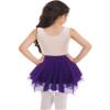Jhaoyu Girls Figure Skating Dress Sleeveless Sequin Mesh Spliced Ballet Dance Stage Performance Competition Costume Dark Purple&Light Purple 14 Years view 2